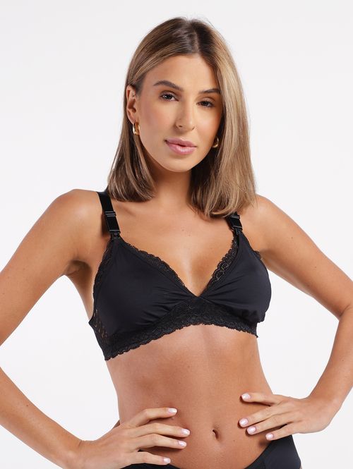 Sutiã Amamentação  Sem Bojo Feminino PRETO