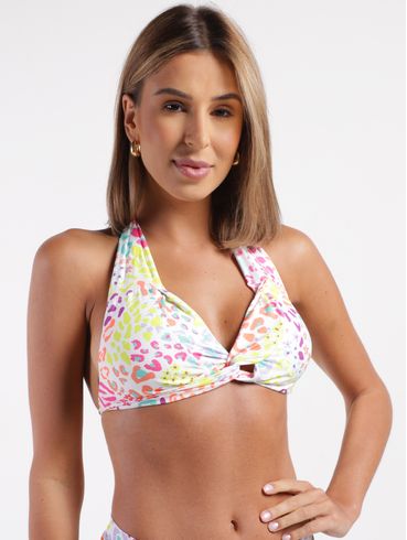 Biquíni Top Transpassado Feminino MULTICOLORIDO