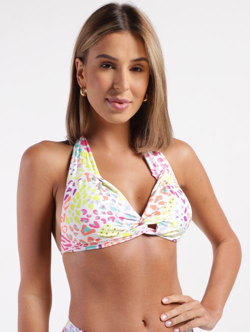 Biquíni Top Transpassado Feminino MULTICOLORIDO