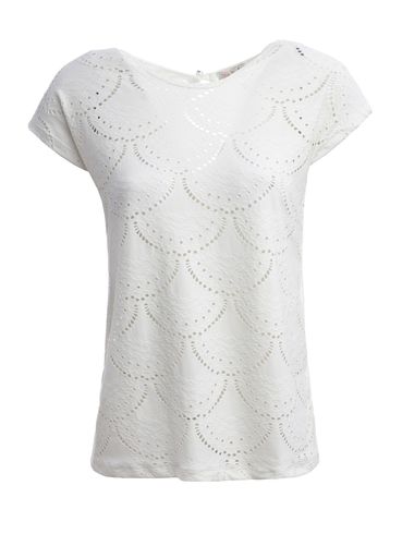 Blusa Malha Manga Curta Feminina OFF WHITE