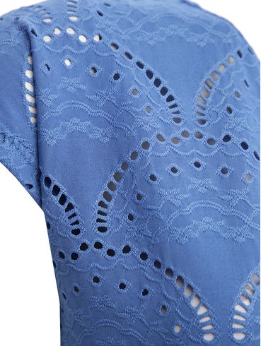 Blusa Malha Manga Curta Feminina AZUL