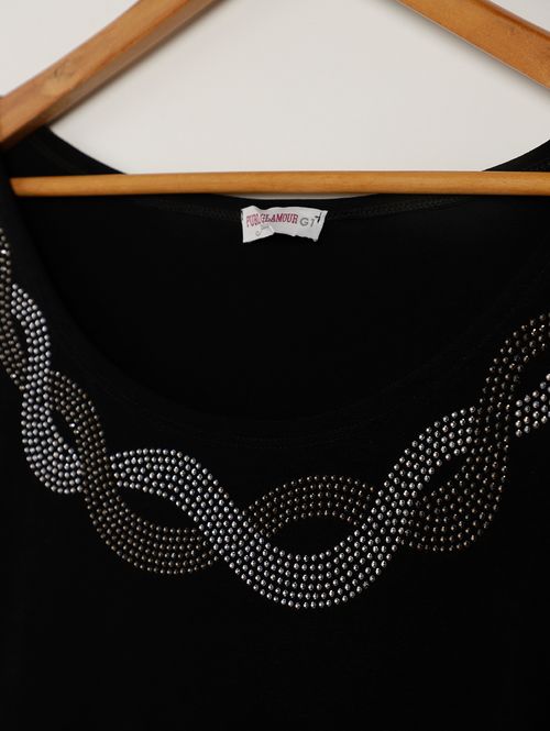 Blusa Manga Ampla Plus Size Feminina PRETO