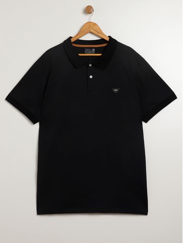 Polo Manga Curta Plus Size Masculina PRETO
