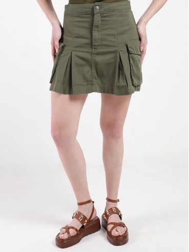 Saia Sarja Mini Cargo Feminina VERDE