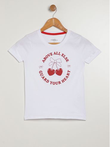 Blusa Manga Curta Vels Juvenil Para Menina - BRANCO