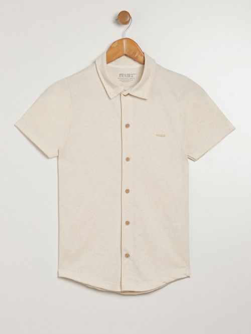 Camisa Manga Curta Juvenil Para Menino - OFF WHITE
