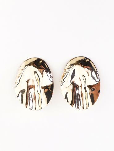 Brinco Oval Orgânico DOURADO
