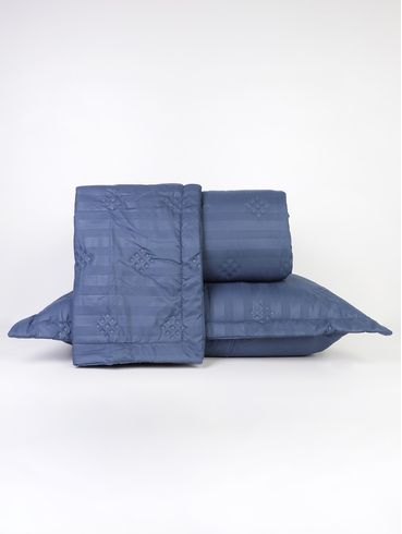Colcha Queen Toque Acetinado Uw Art Altenburg AZUL