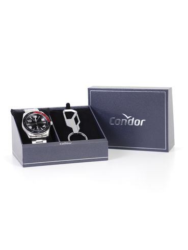 Kit Relógio Condor+Acessório Masculino PRATA/ UNICO