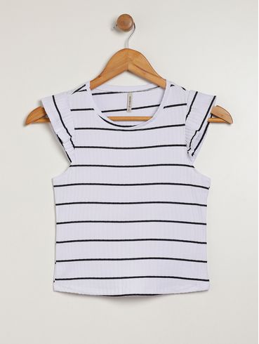 Blusa Manga Curta Habana Juvenil Para Menina - BRANCO
