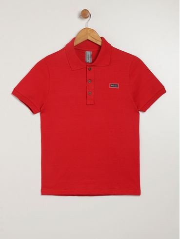 Polo Manga Curta Juvenil Para Menino - VERMELHO