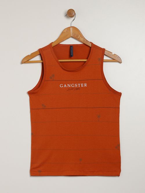 Camiseta Regata Gangster Juvenil Para Menino - LARANJA