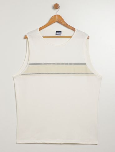 Camiseta Regata Gangster Plus Size Masculina OFF WHITE