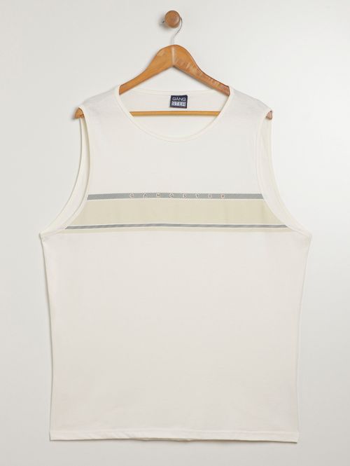 Camiseta Regata Gangster Plus Size Masculina OFF WHITE