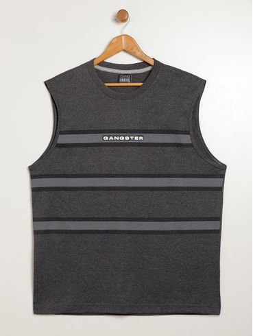 Camiseta Regata Gangster Plus Size Masculina PRETO