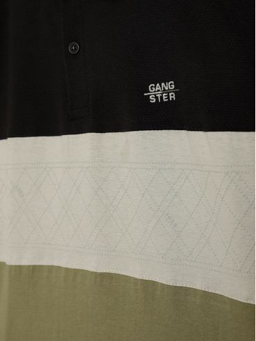 Polo Manga Curta Gangster Plus Size Masculina PRETO