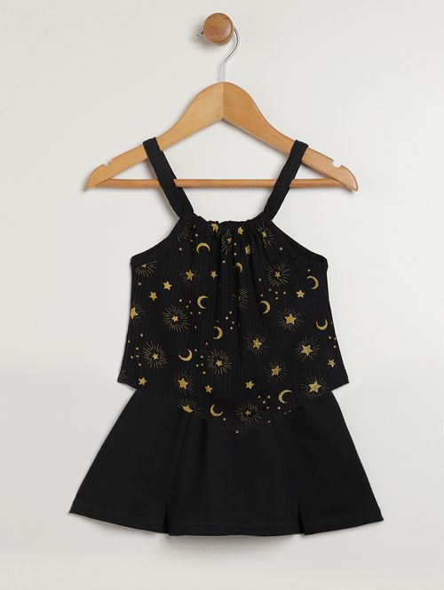Conjunto Curto Infantil Para Menina - PRETO