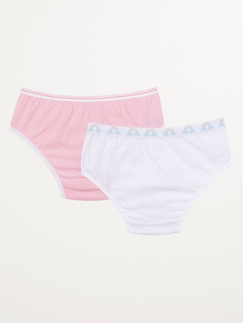 Kit com 02 Calcinhas Selene Infantis ROSA/BRANCO