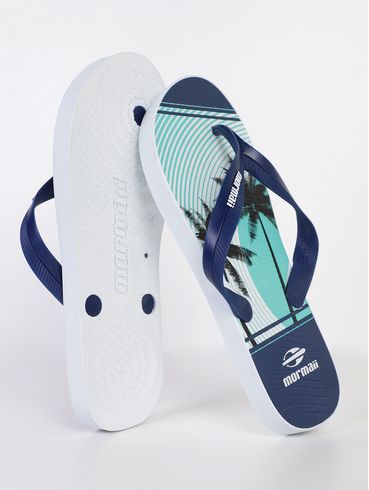 Chinelo Mormaii Masculino BRANCO/AZUL