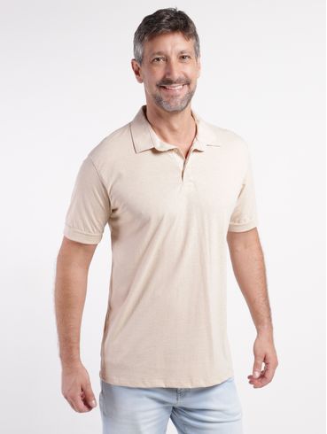 Polo Manga Curta Masculina AREIA