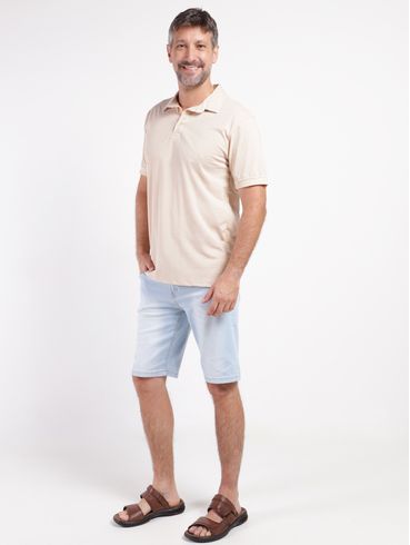 Polo Manga Curta Masculina AREIA