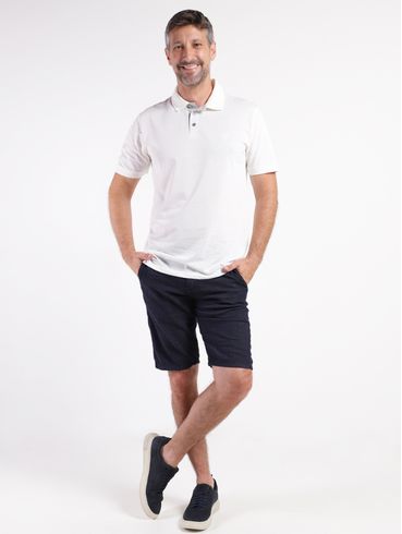 Polo Manga Curta Elétron Masculina OFF WHITE