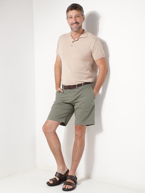 Polo Manga Curta Eletrón Masculina BEGE