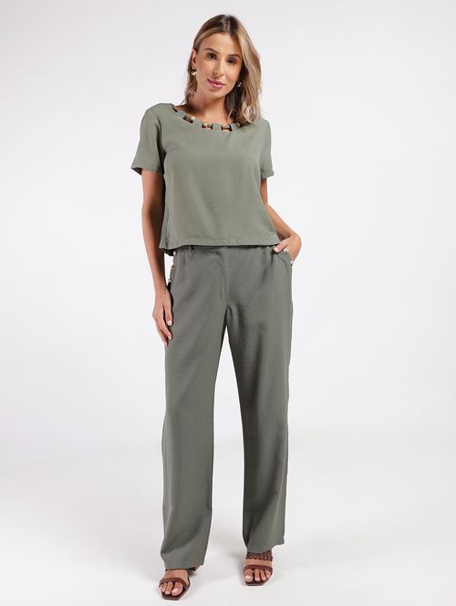 Blusa Manga Curta Feminina VERDE