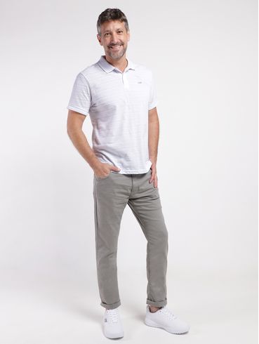 Polo Manga Curta Masculina BRANCO