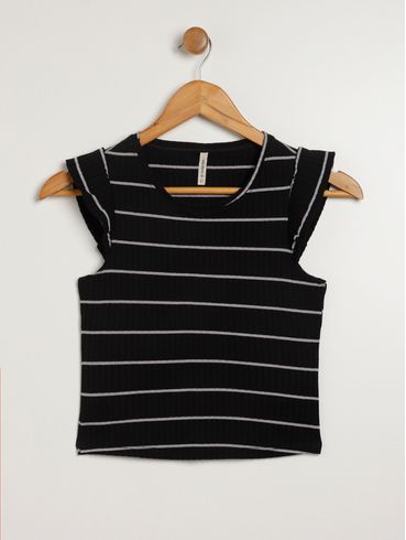 Blusa Manga Curta Habana Juvenil Para Menina - PRETO