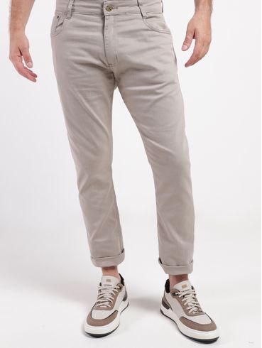 Calça Sarja Slim Masculina BEGE