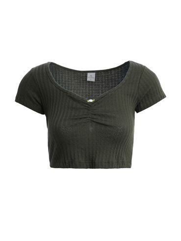 Blusa Cropped Manga Curta Feminina VERDE
