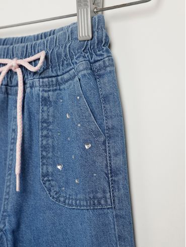Calça Jeans Infantil Para Menina - AZUL