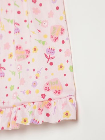 Pijama Curto Princesas Infantil Para Menina ROSA CLARO