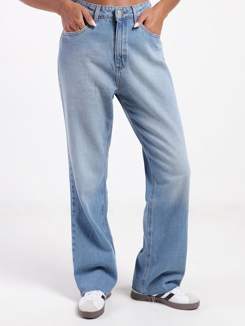 Calça Jeans Wide Leg Autentique Feminina AZUL