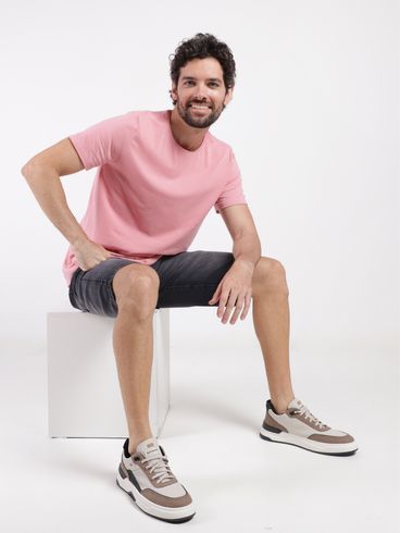 Camiseta Básica Eletrón Masculina ROSA