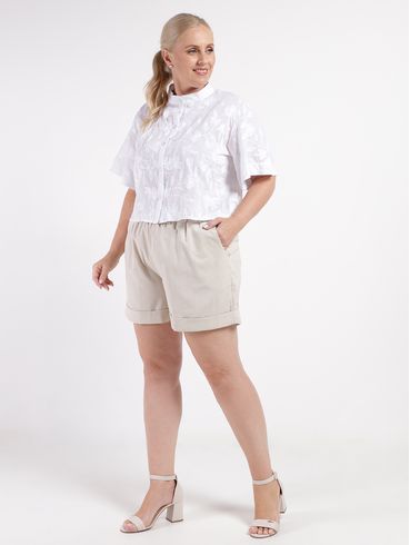 Short Plus Size Feminino NATURAL
