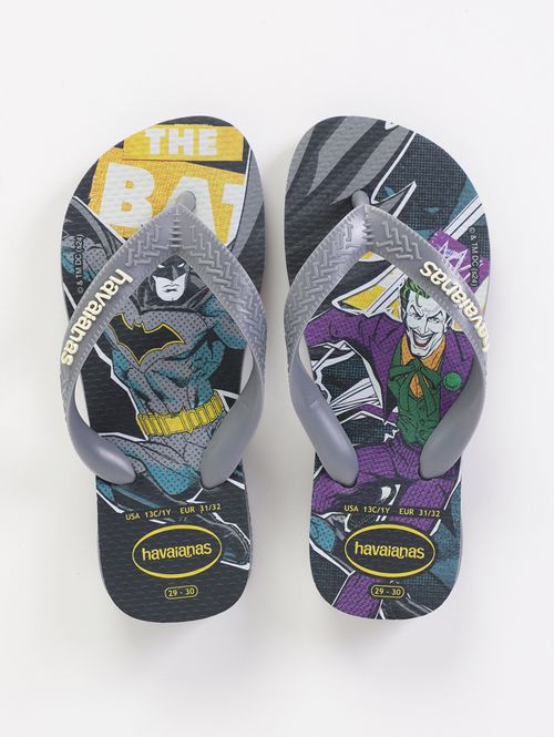 Chinelo Top Heróis Batman Infantil Para Menino- PRETO/CINZA