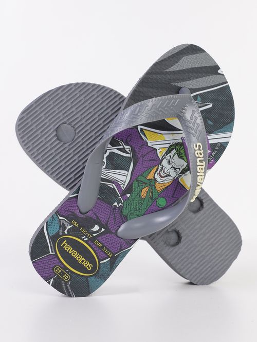 Chinelo Top Heróis Batman Infantil Para Menino- PRETO/CINZA