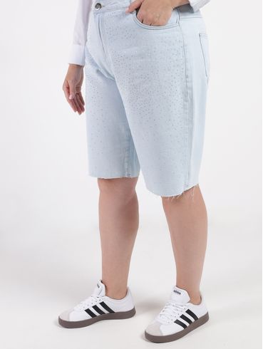 Bermuda Jeans Plus Size Feminina AZUL