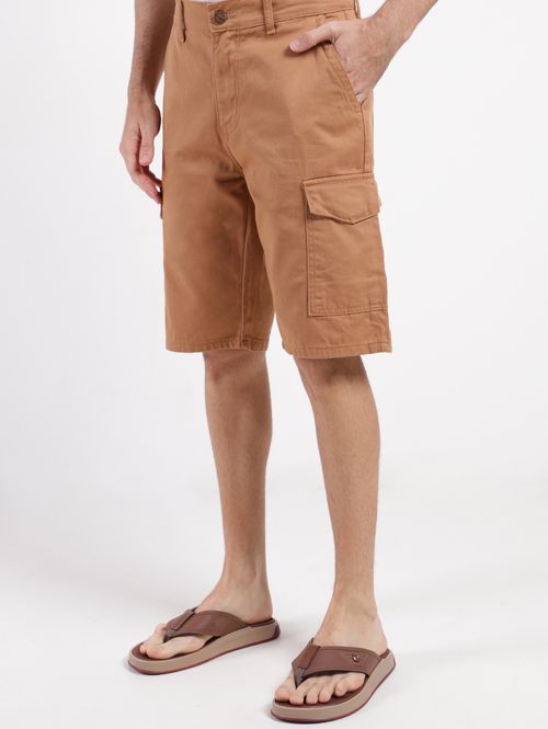 Bermuda Sarja Cargo Gangster Masculina MARROM