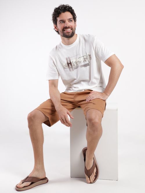 Bermuda Sarja Cargo Gangster Masculina MARROM