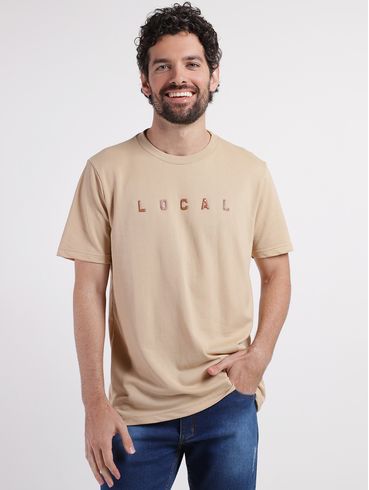 Camiseta Manga Curta Masculina BEGE