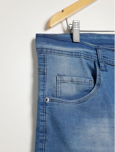 Bermuda Jeans Plus Size Masculina AZUL