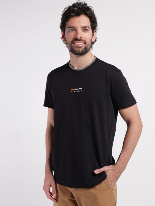 Camiseta Manga Curta Gangster Masculina PRETO