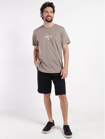 Camiseta Manga Curta Masculina CAQUI