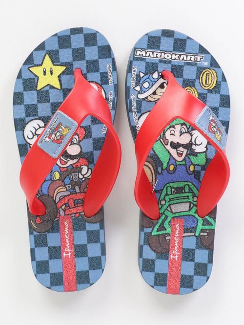 Chinelo Ipanema Juvenil Para Menino - AZUL/VERMELHO