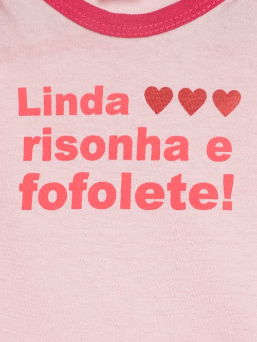 Body Manga Longa Infantil Para Bebê- Rosa Claro