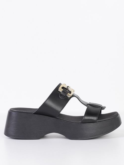 Tamanco Anabela Moleca Feminino PRETO/DOURADO