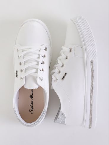 Tênis Casual Feminino BRANCO/PRATA